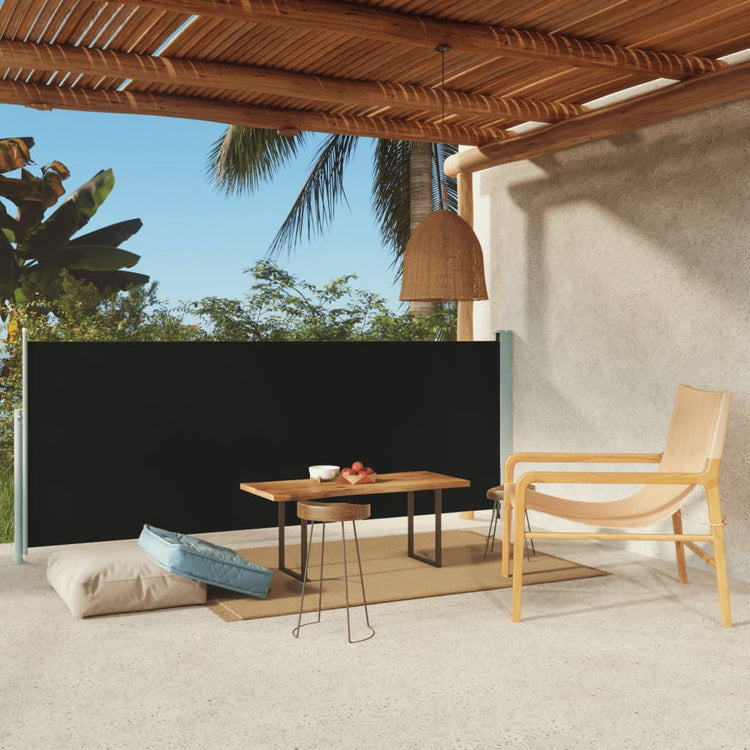 Vidaxl Windschutzscheibe ausziehbar 117x300 cm Schwarz