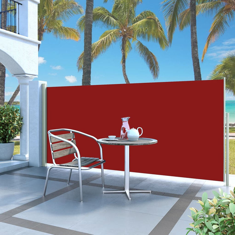 Vidaxl Garden Bildschirm ausziehbar 140x300 cm rot