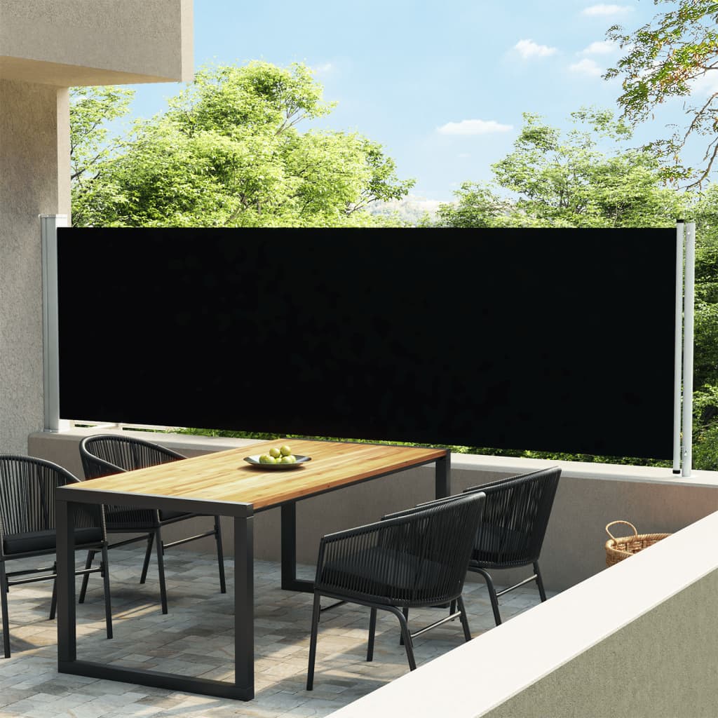 Vidaxl Garden Bildschirm ausziehbar 140 x 600 cm Schwarz