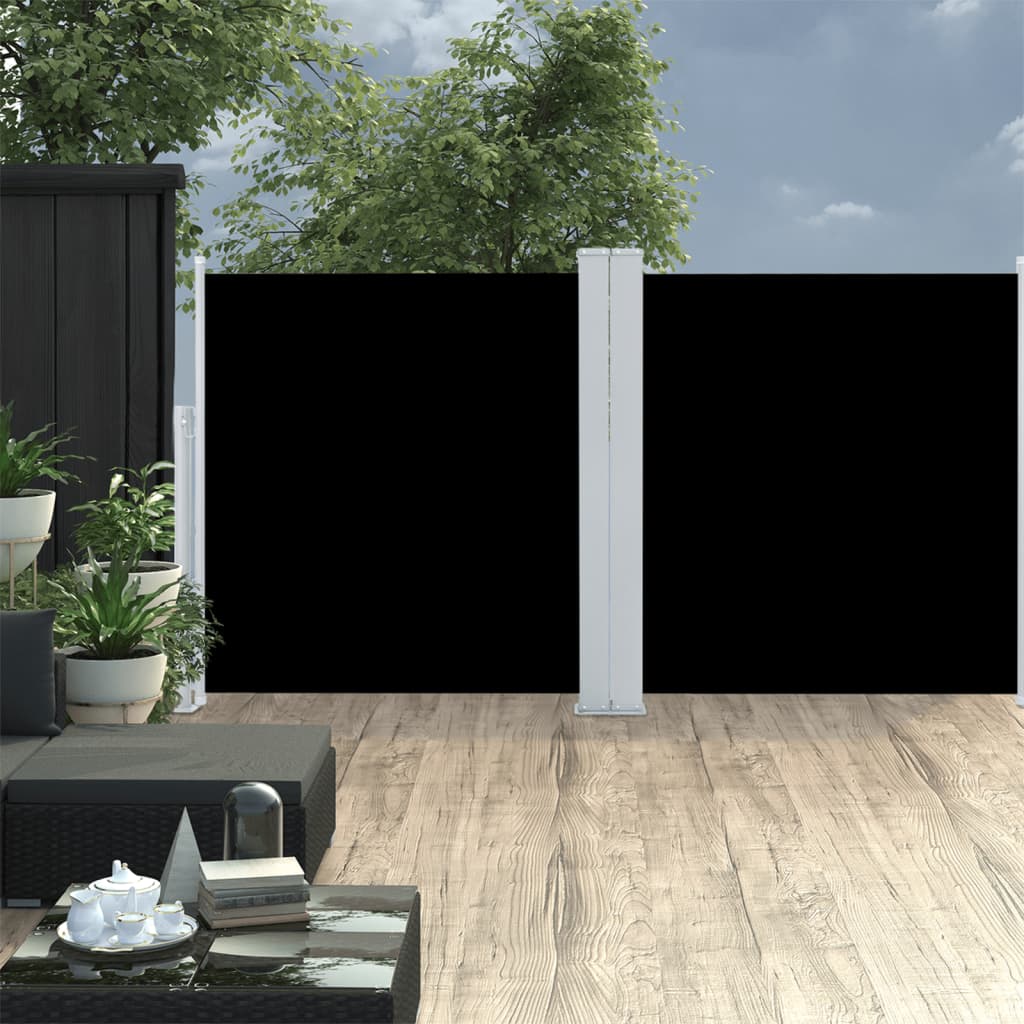 Vidaxl Windschutzscheibe ausziehbar 117x600 cm Schwarz