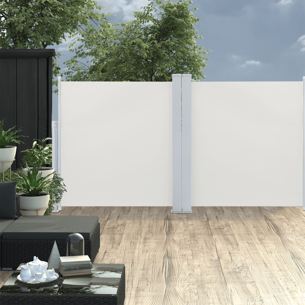 Vidaxl Windschutzscheibe ausziehbar 117x600 cm cremefarben