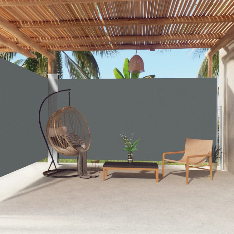 VIDAXL -Windschutzscheibe extendable 200x600 cm Anthrazit -geläutet