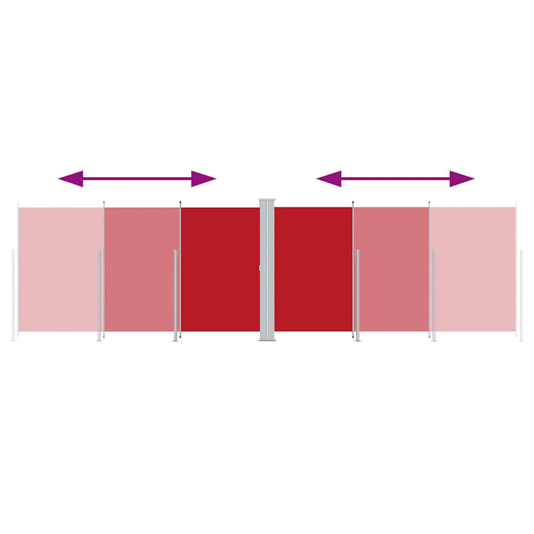 VIDAXL -Windschutzscheibe aus erweiterbares 200x600 cm rot