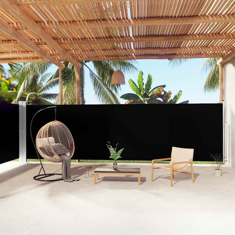 VIDAXL -Windschutzscheibe 180x1000 cm schwarz ausziehbar