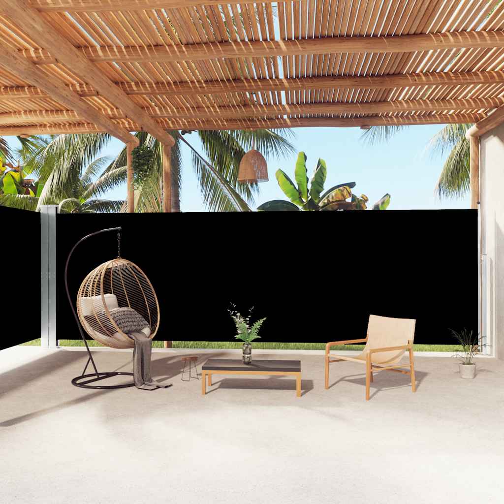 VIDAXL -Windschutzscheibe aus Erweiterbar 200x1000 cm schwarz