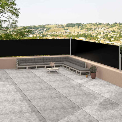 Vidaxl Windschutzscheibe ausziehbar 117x1200 cm Schwarz