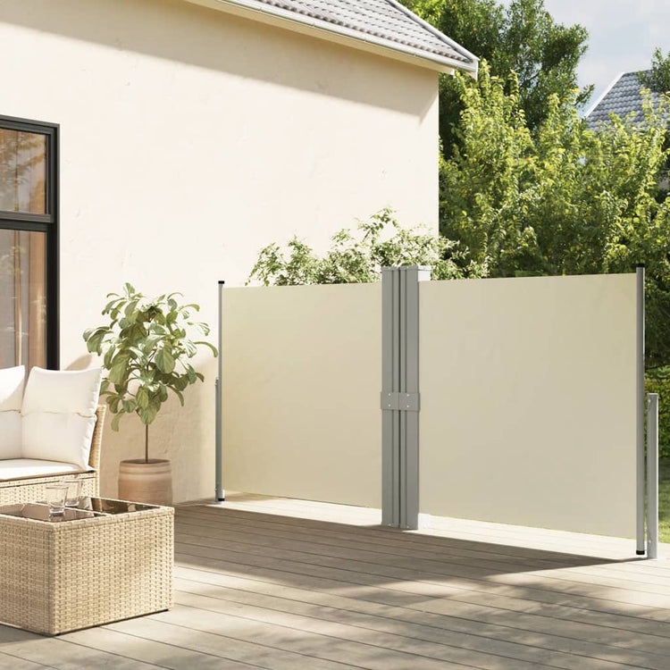 VIDAXL -Windschutzscheibe extendable 140x1200 cm cremefarben -gepflegt