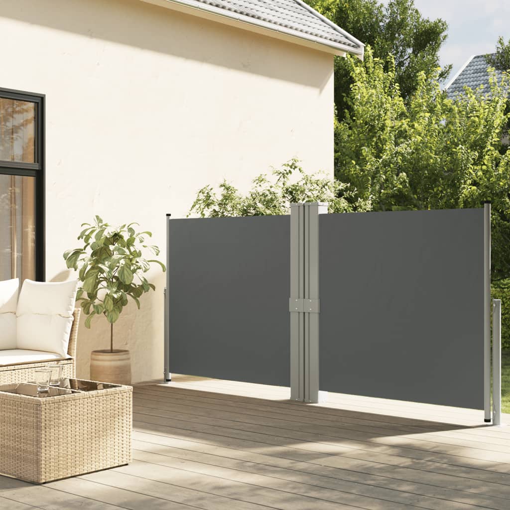 VIDAXL -Windschutzscheibe extendable 140 x 1200 cm Anthrazit -ausgelöst