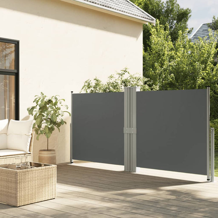 VIDAXL -Windschutzscheibe extendable 140 x 1200 cm Anthrazit -ausgelöst
