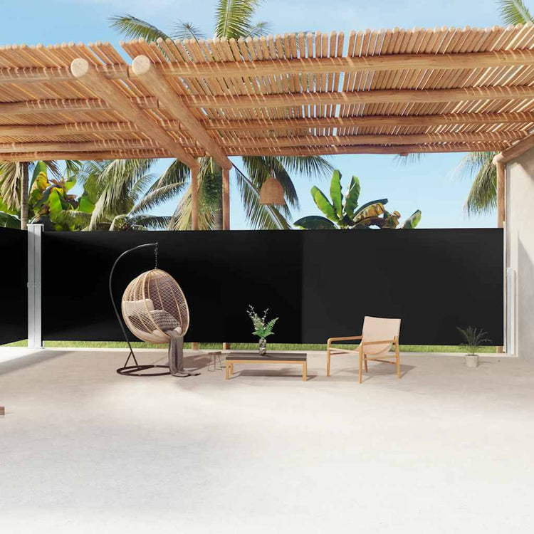 VIDAXL -Windschutzscheibe aus erweiterbares 200x1200 cm schwarz
