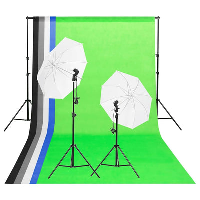 Vidaxl Studio Lighting Set mit Hintergründen und Regenschirmen