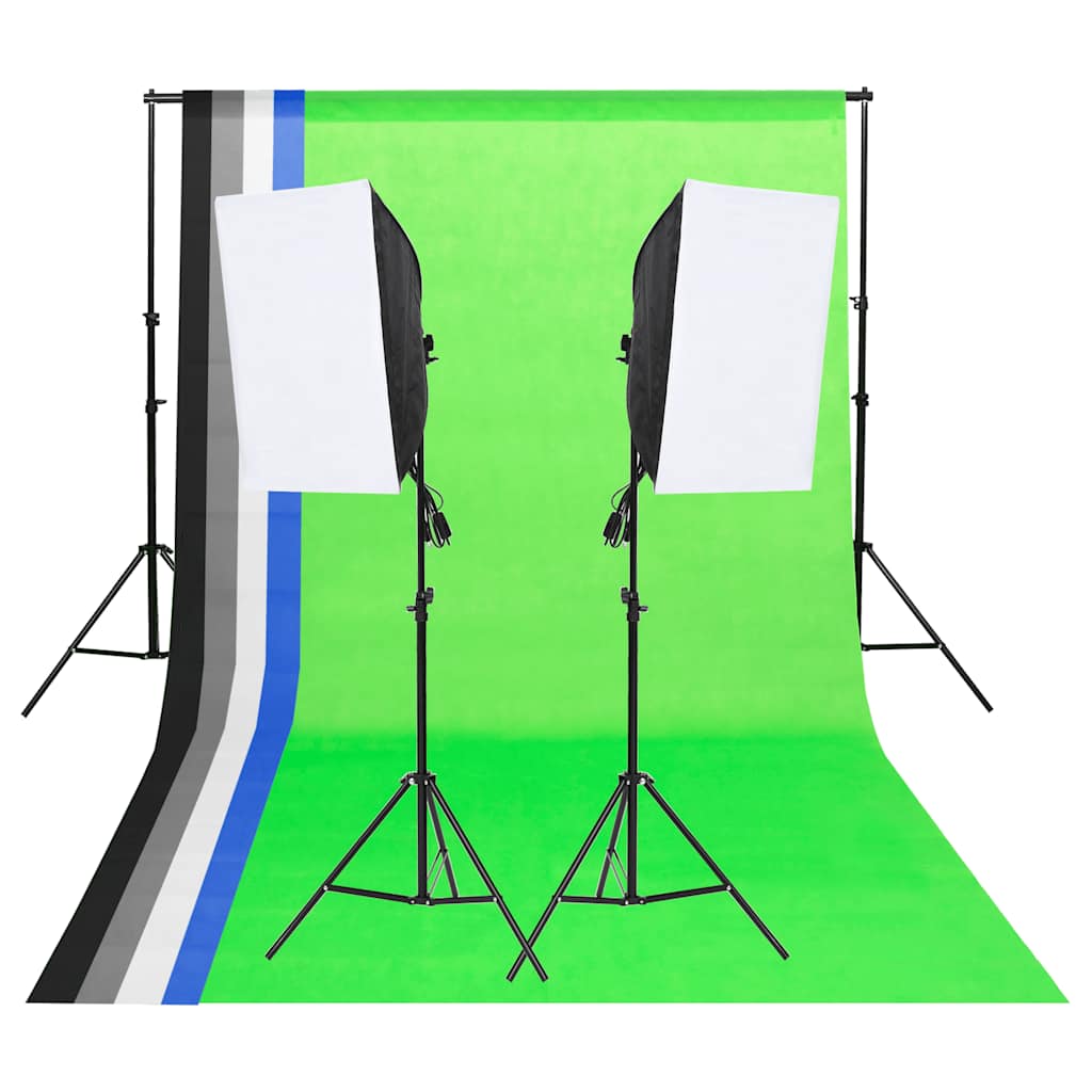 Vidaxl Studio Lighting Set mit Hintergründen und Softboxen