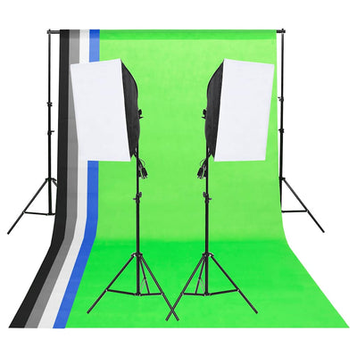 Vidaxl Studio Lighting Set mit Hintergründen und Softboxen