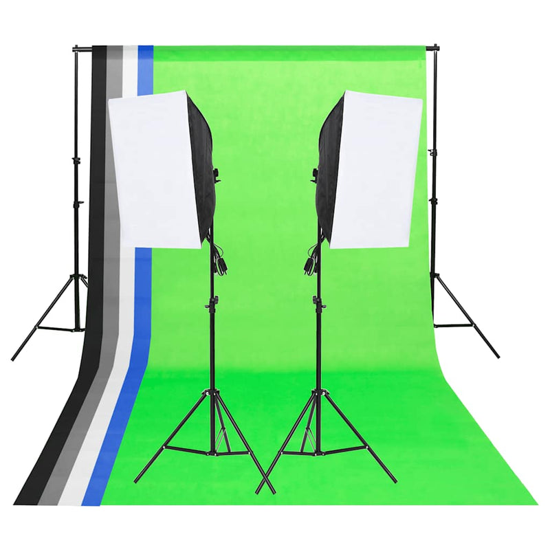 Vidaxl Studio Lighting Set mit Hintergründen und Softboxen