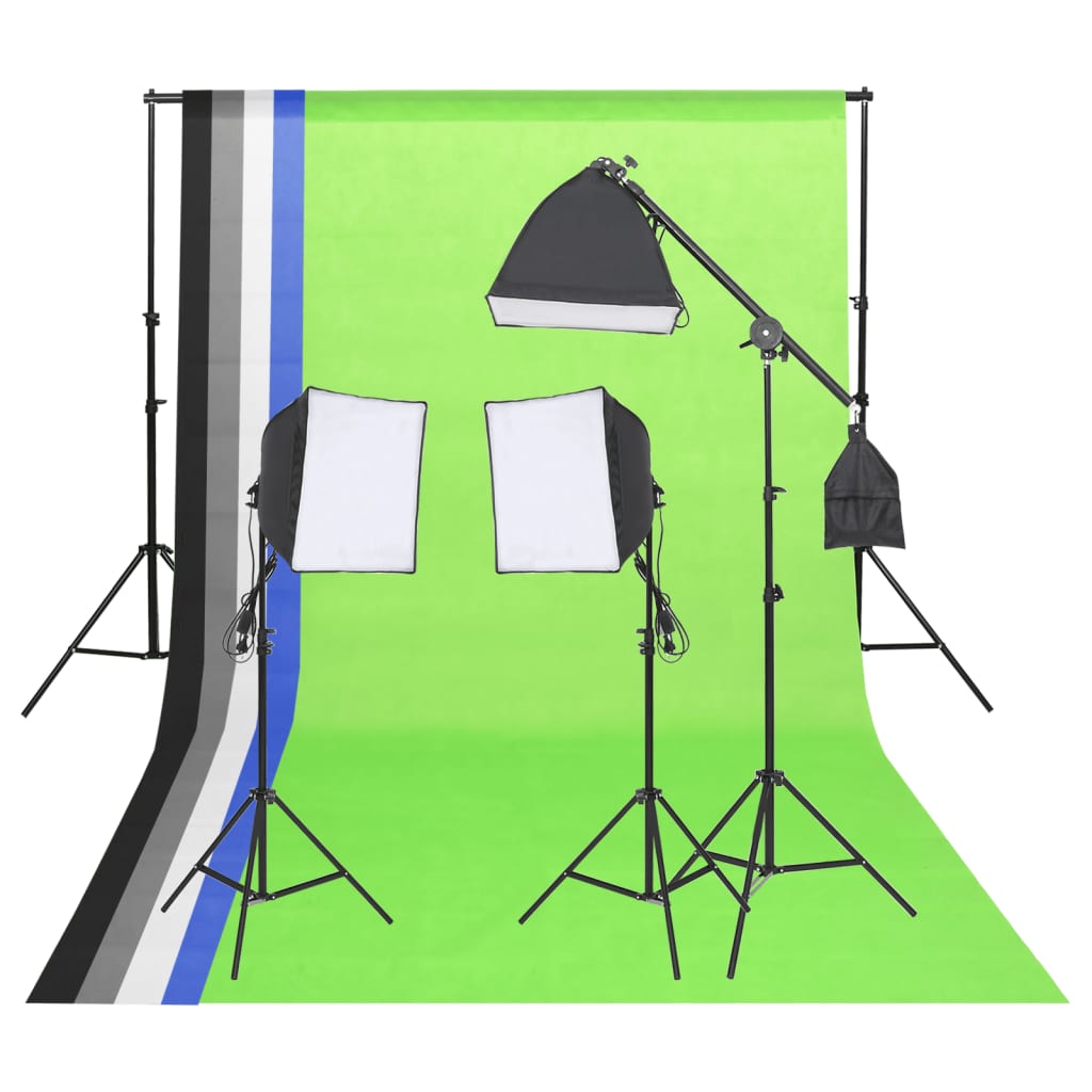 Vidaxl Fotostudio Lighting Set mit Hintergrund und Reflektor