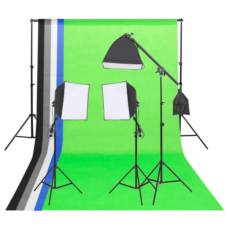 Vidaxl Fotostudio Lighting Set mit Hintergrund und Reflektor