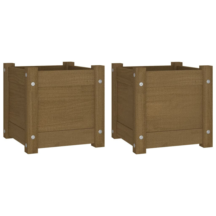 VIDAXL -Pflanzer 2 PCs 31x31x31 cm Festkiefer Honigbraun