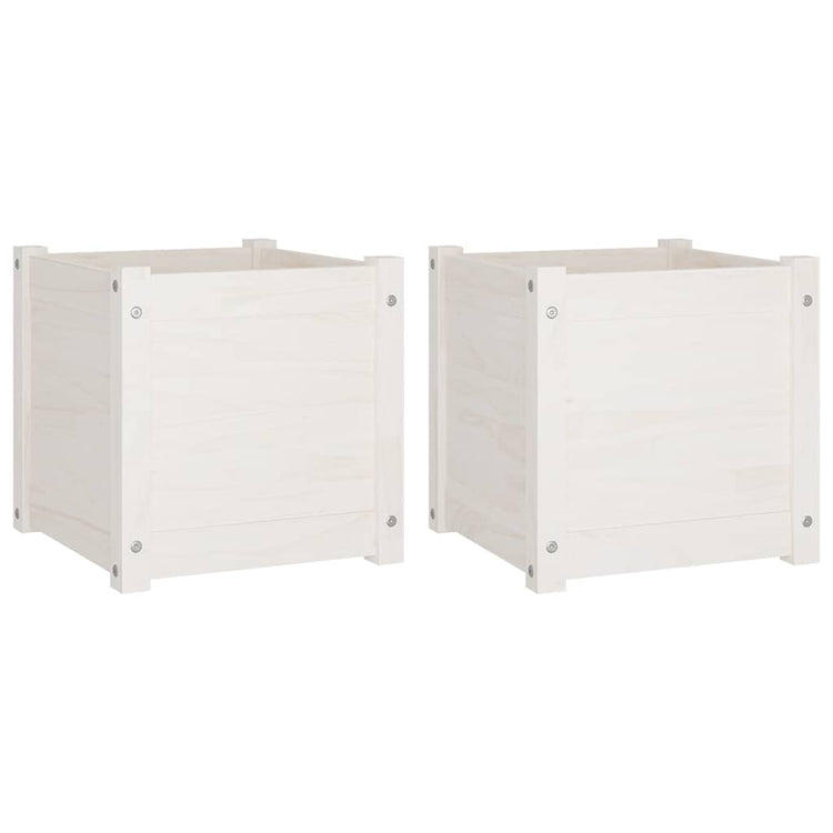 VIDAXL -Pflanzer 2 ST 40x40x40 cm Festkiefer weiß