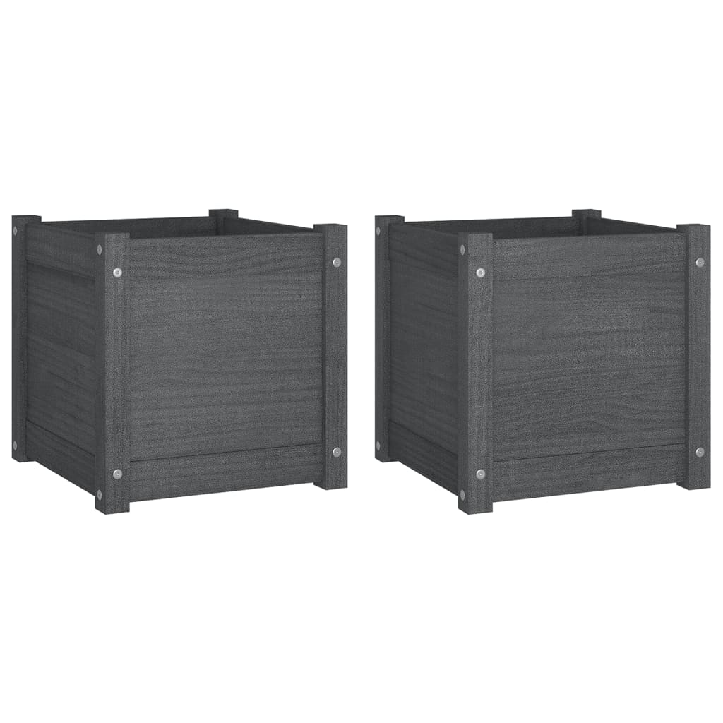 VIDAXL -Pflanzer 2 ST 40x40x40 cm Festkiefergrau