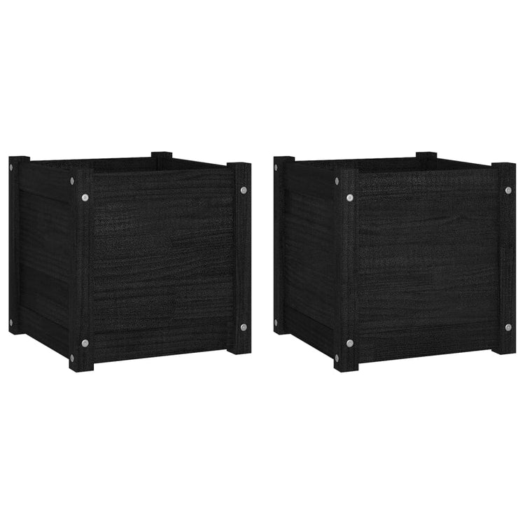 VIDAXL -Pflanzer 2 ST 40x40x40 cm Festkiefer schwarz