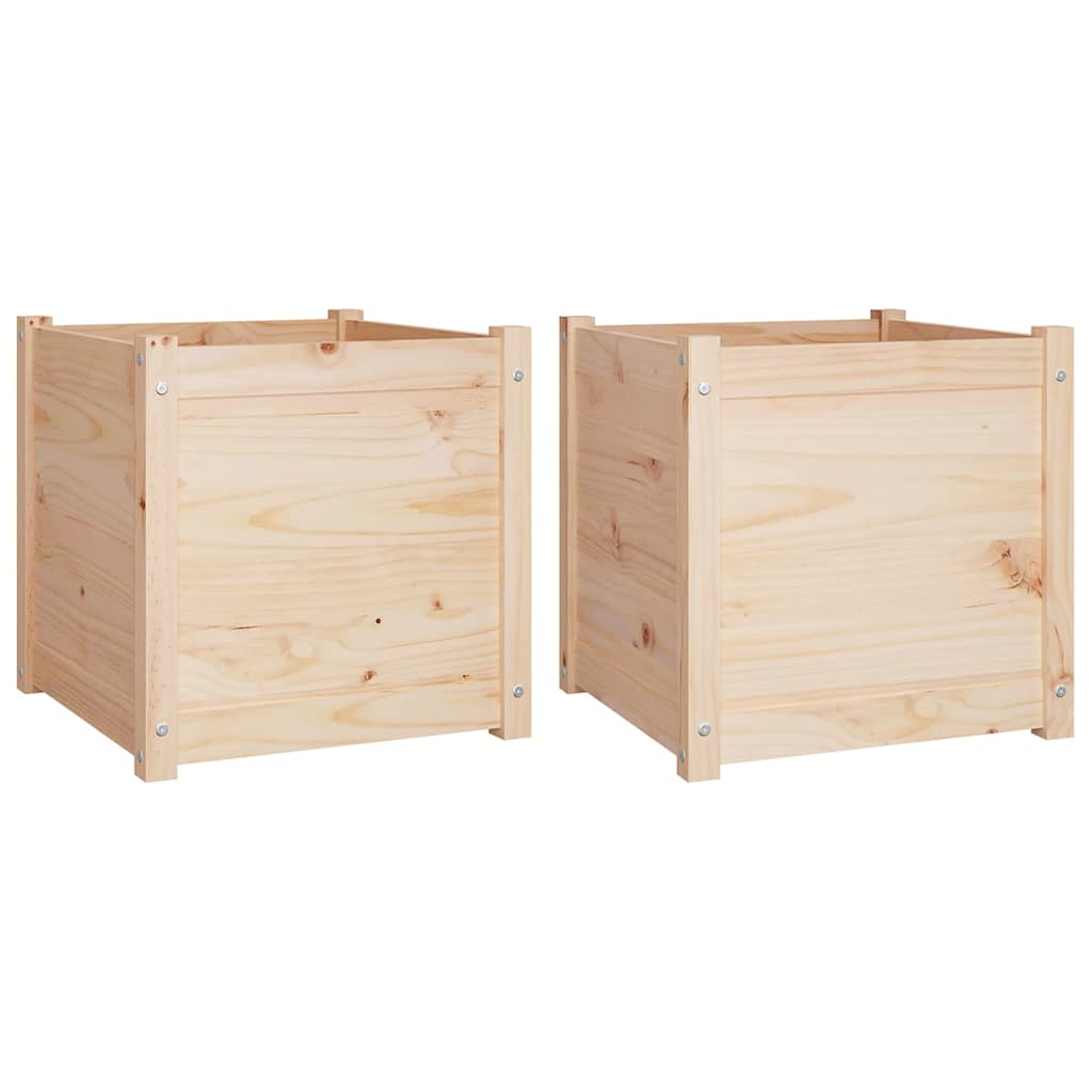 Vidaxx Pflanzgefäße 2 Stück 50x50x50 cm massives Kiefernholz