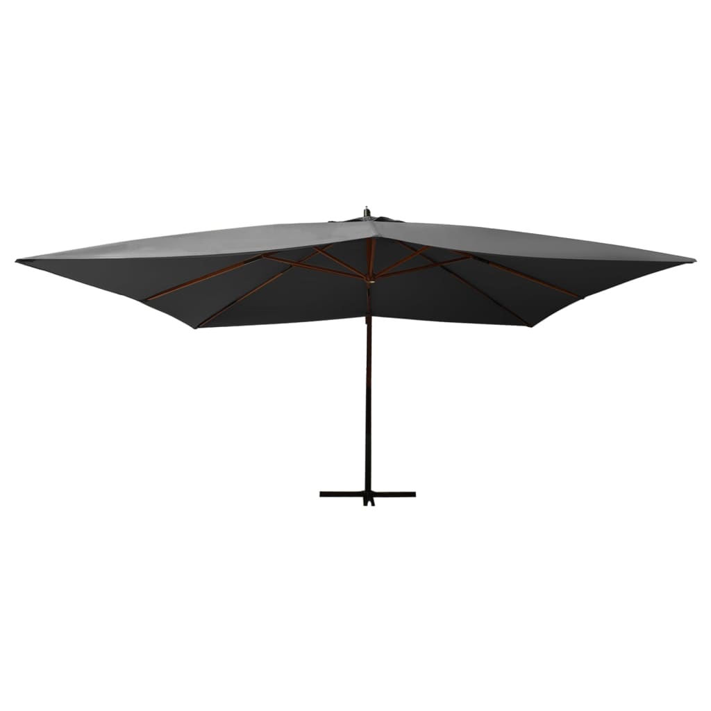 Vidaxl -schwimmendes Parasol mit Holzstange 400 x 300 cm Anthrazit -Gelenkt