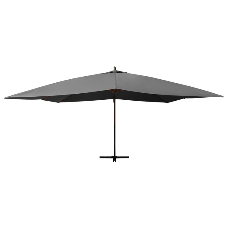 Vidaxl -schwimmendes Parasol mit Holzstange 400 x 300 cm Anthrazit -Gelenkt