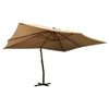 Vidaxl -schwimmender Parasol mit Holzstange 400x300 cm Taupe
