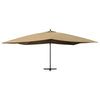 Vidaxl -schwimmender Parasol mit Holzstange 400x300 cm Taupe