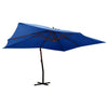 Vidaxl -schwimmendes Parasol mit Holzstange 400x300 cm Azurblau