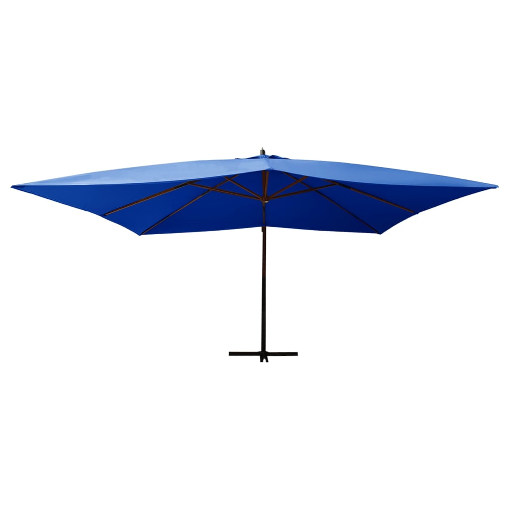 Vidaxl -schwimmendes Parasol mit Holzstange 400x300 cm Azurblau