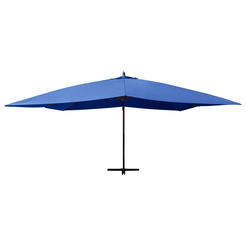 Vidaxl -schwimmendes Parasol mit Holzstange 400x300 cm Azurblau