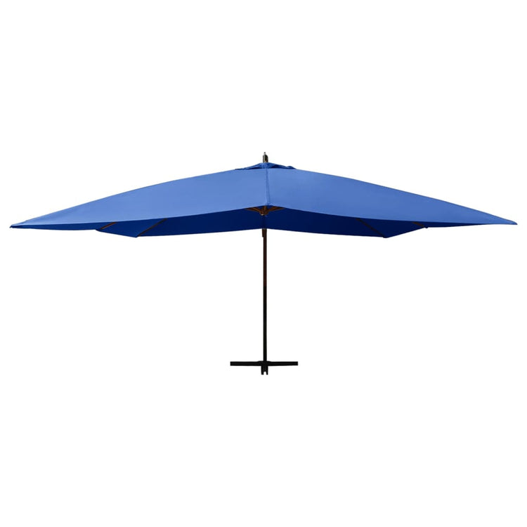 Vidaxl -schwimmendes Parasol mit Holzstange 400x300 cm Azurblau