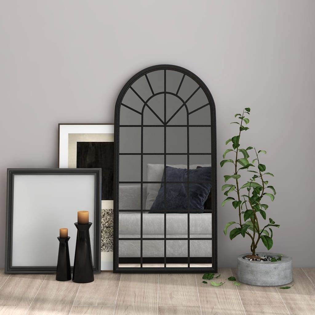 Vidaxl Mirror 90x45 cm Eisenschwarz