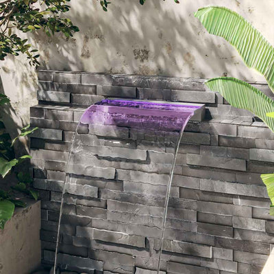 Vidaxl Wasserfall -Überdecke mit RGB -LEDs 60 cm Edelstahl