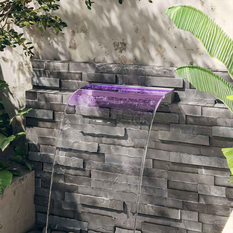 Vidaxl Wasserfall -Überdecke mit RGB -LEDs 60 cm Edelstahl