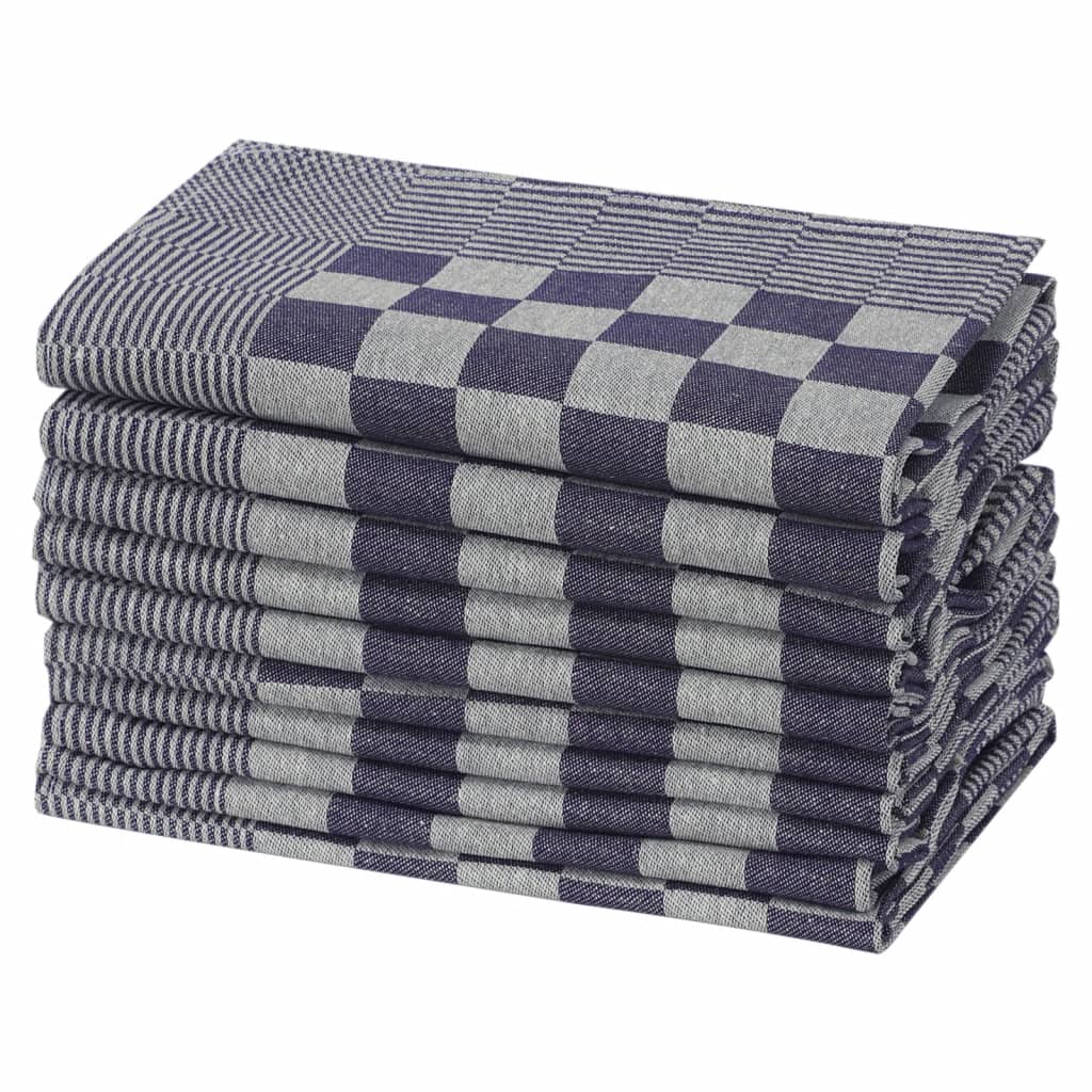 Vidaxl Küchentücher 10 ST 50 x 70 cm Baumwollblau und Weiß