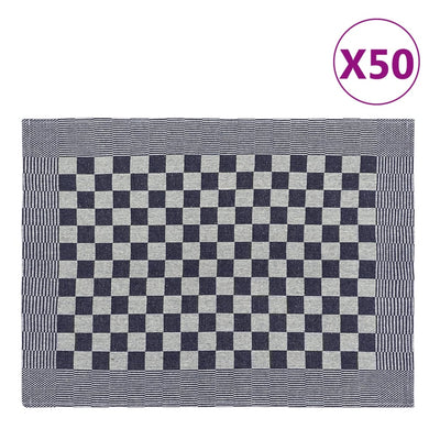 Vidaxl Küchentücher 50 St 50x70 cm Baumwollblau und Weiß
