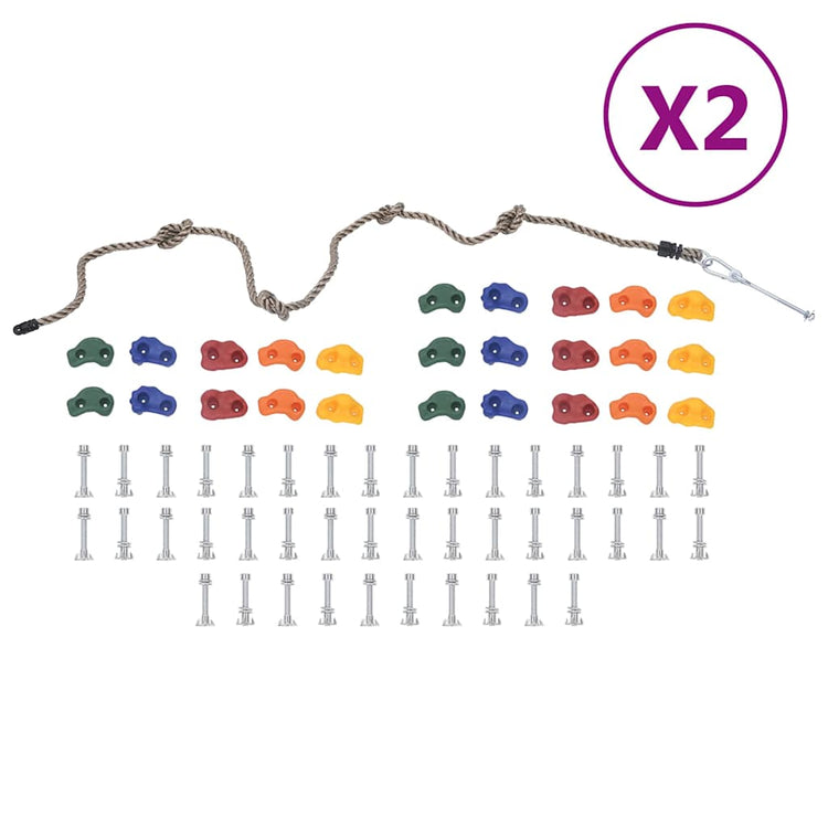 VIDAXL -Klettersteine ​​50 STs mit Seil mehrfach gelöscht