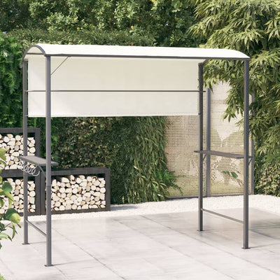 Vidaxl -Laube mit Dach 220x110x200 cm cremefarben -gelöscht
