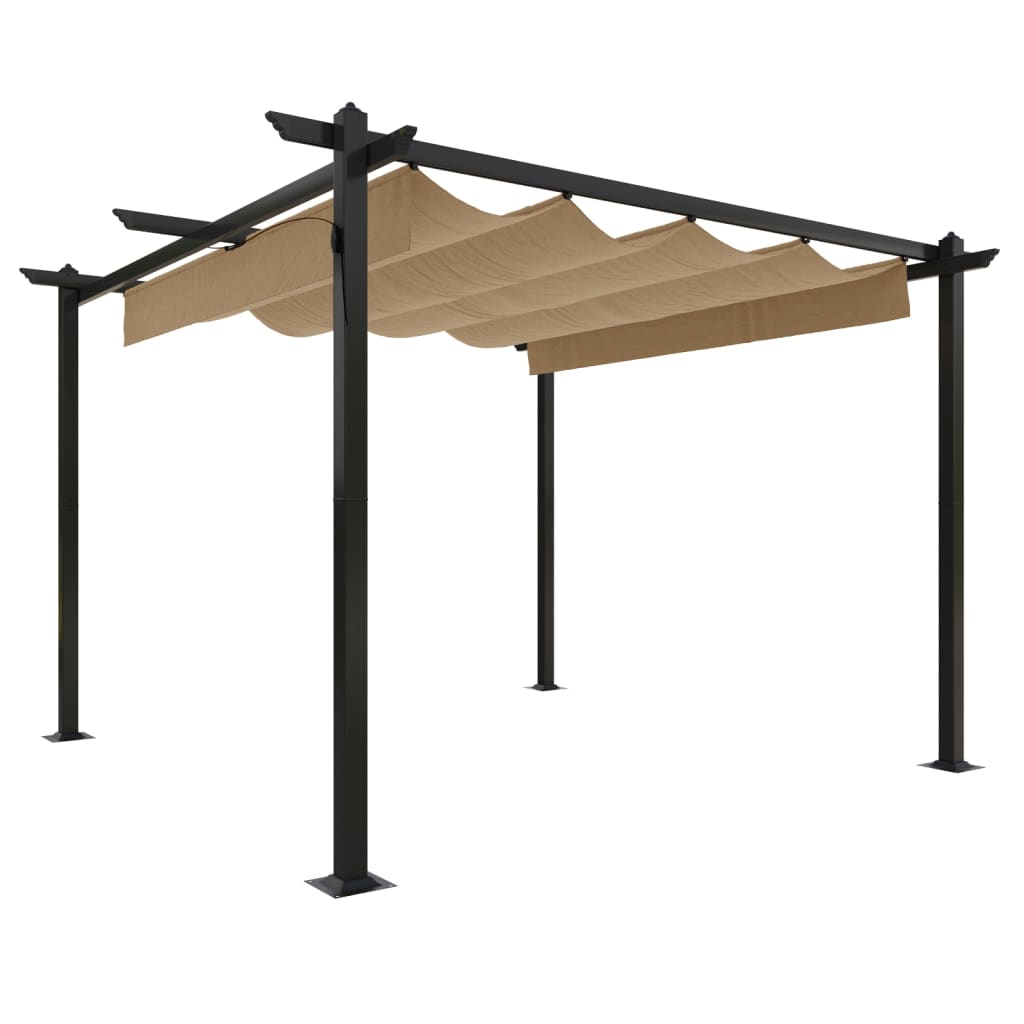 Vidaxl Garden Practor mit ausziehbarem Dach 3x3 m Taupe