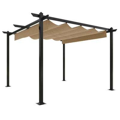 Vidaxl Garden Practor mit ausziehbarem Dach 3x3 m Taupe