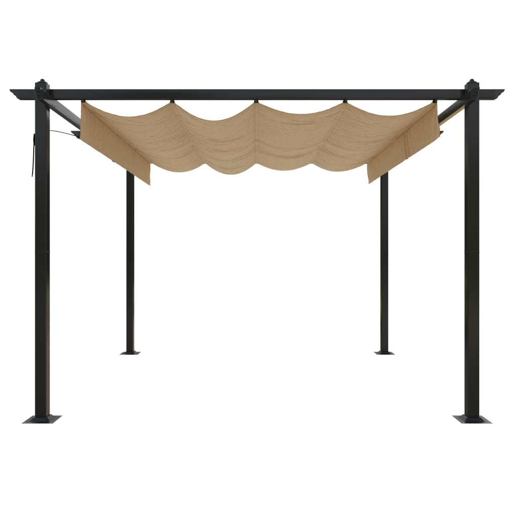 Vidaxl Garden Practor mit ausziehbarem Dach 3x3 m Taupe