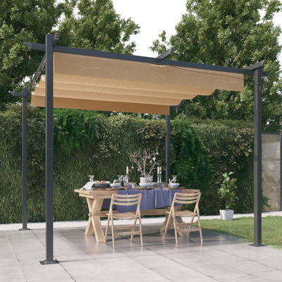 Vidaxl Garden Practor mit ausziehbarem Dach 3x3 m Taupe