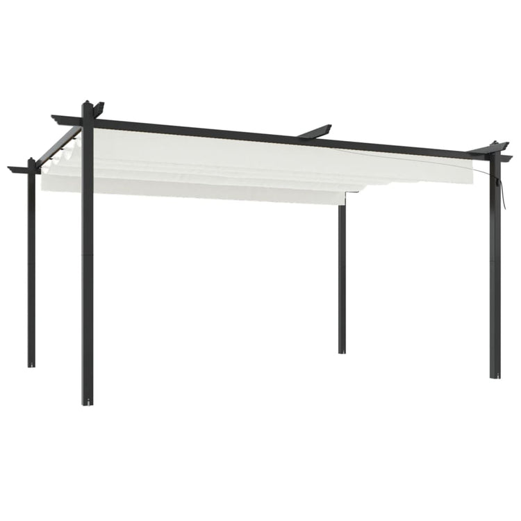 Vidaxl Garden Practor mit ausziehbarem Dach 4x3 m cremefarben