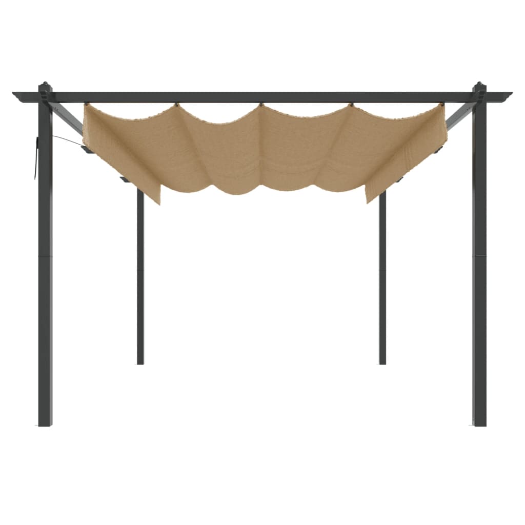 Vidaxl Garden Practor mit ausziehbarem Dach 4x3 m Taupe