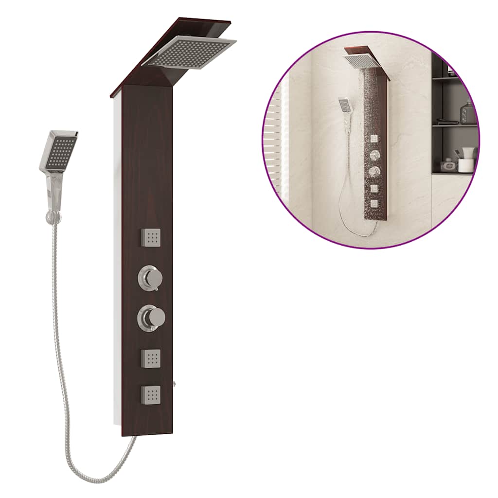 Vidaxl Duschpaneel System Glas Brown