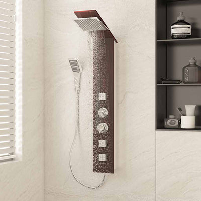 Vidaxl Duschpaneel System Glas Brown