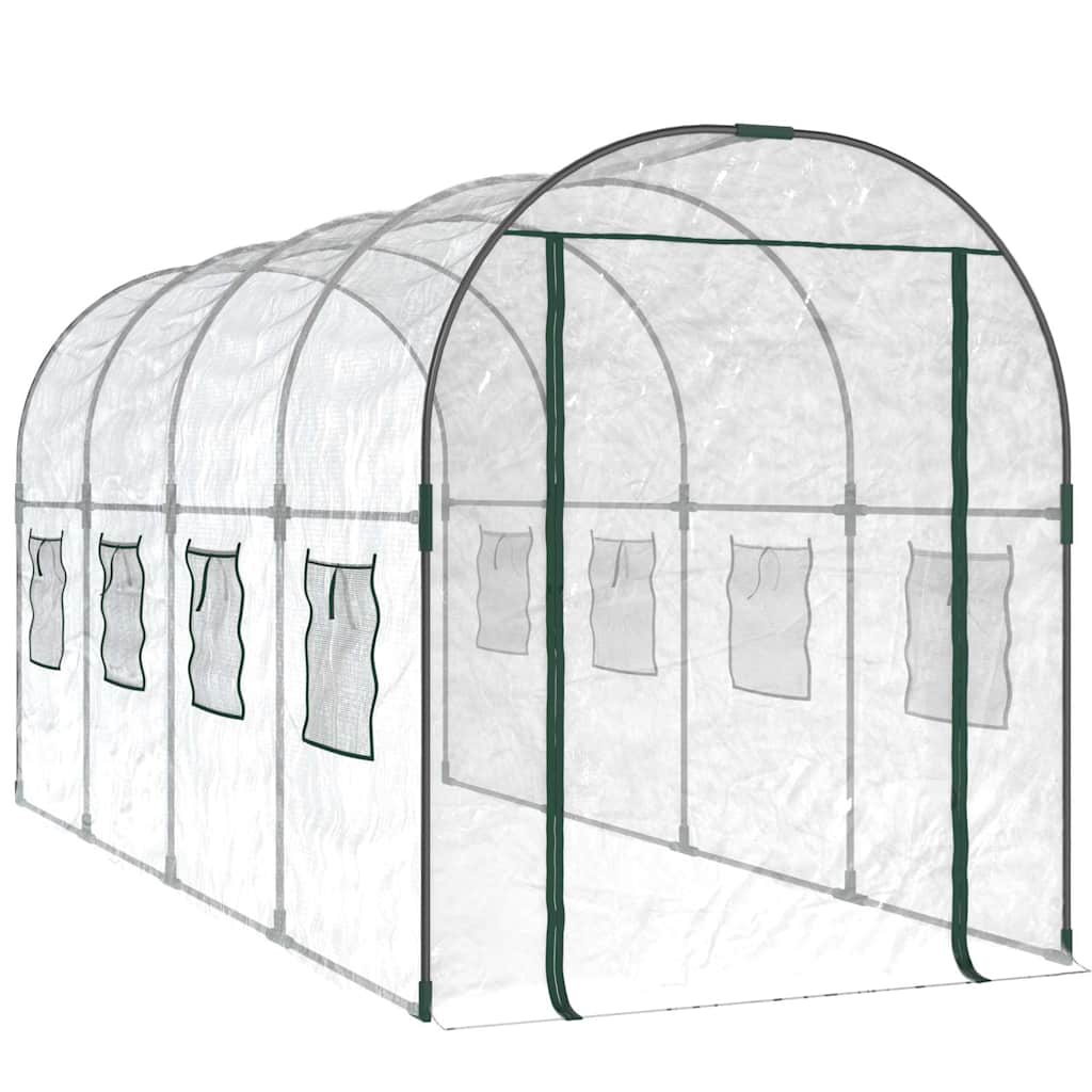 Vidaxl Tuinkas 160x400x190 cm PVC und pulverbezogener Stahltransparent