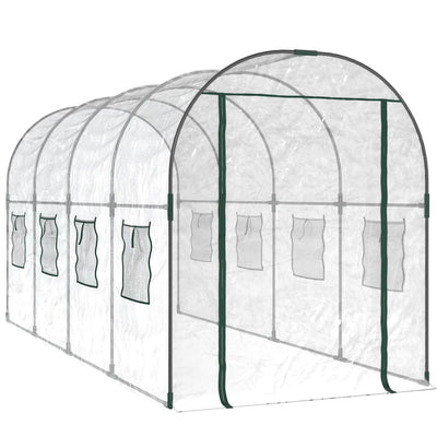 Vidaxl Tuinkas 160x400x190 cm PVC und pulverbezogener Stahltransparent